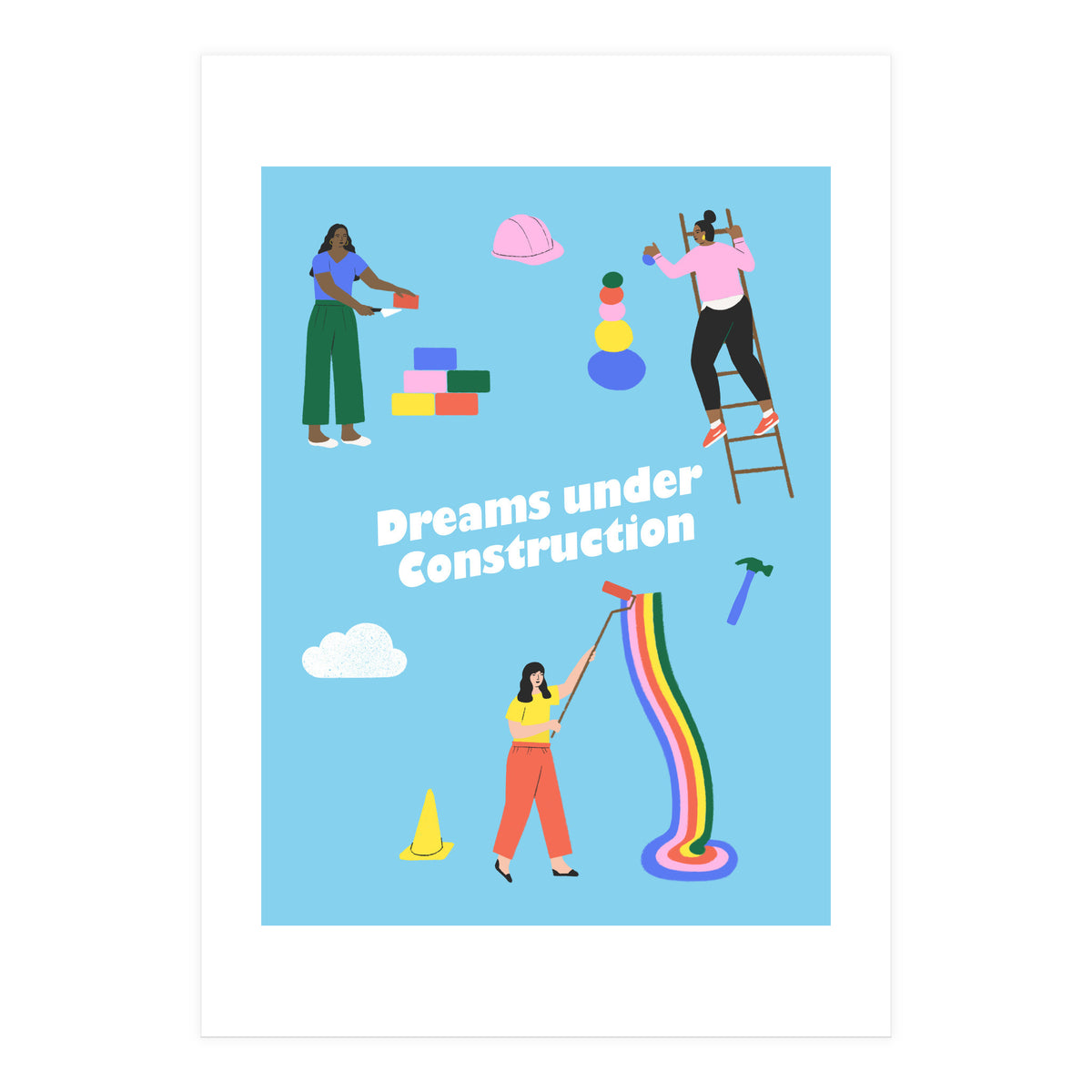 Dreams Under Construction Blue (Print Only)