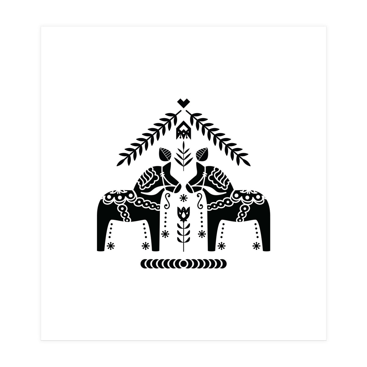 Swedish Dala Horse Folk Pattern (Print Only)