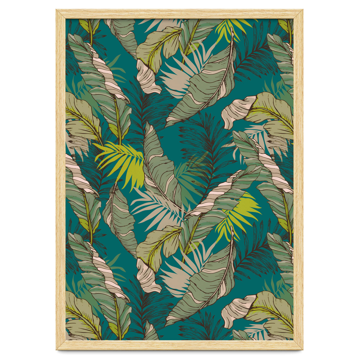 Drawing of wild tropical jungle