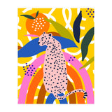 Leopard Somewhere Over The Rainbow, Maximalist Abstract Wildlife Jungle Botanical, Pop of Color Eclectic Animals Illustration (Print Only) thumbnail