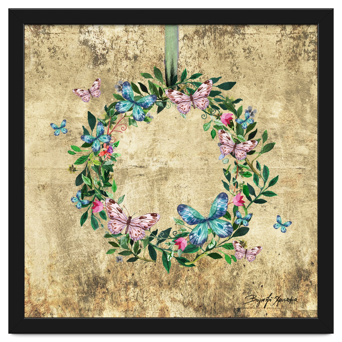 Wreath #Flowers & Butterflies#Royal collection