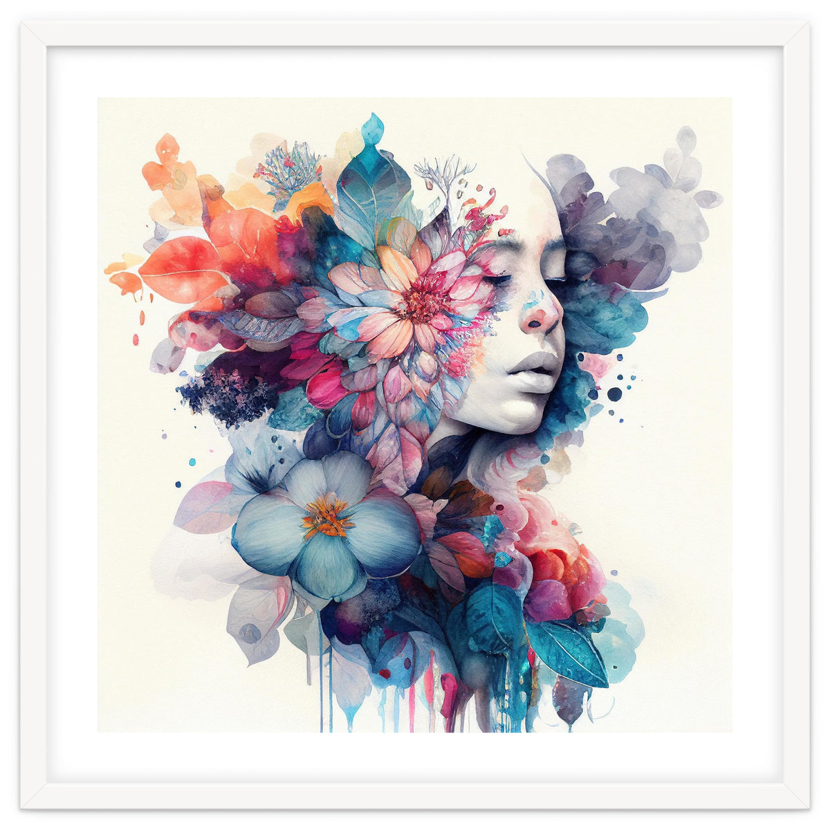 Watercolor Tropical Woman #5