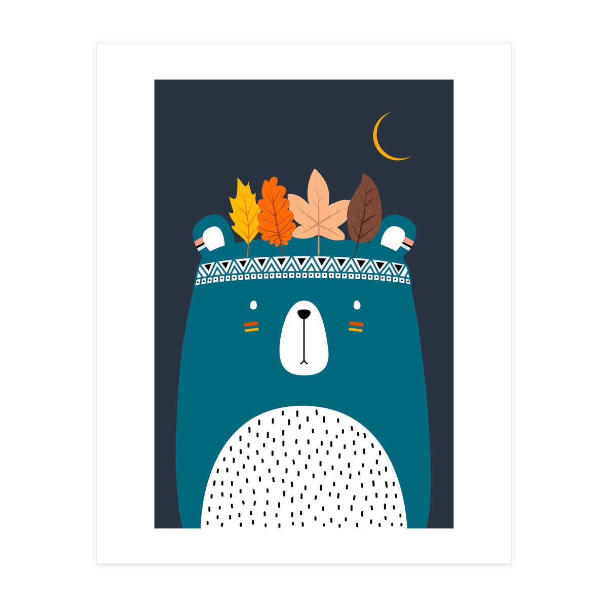 Cute Little Bear Turqouise (Print Only)