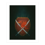 Heraldic dragon and cutlasses (Print Only) thumbnail
