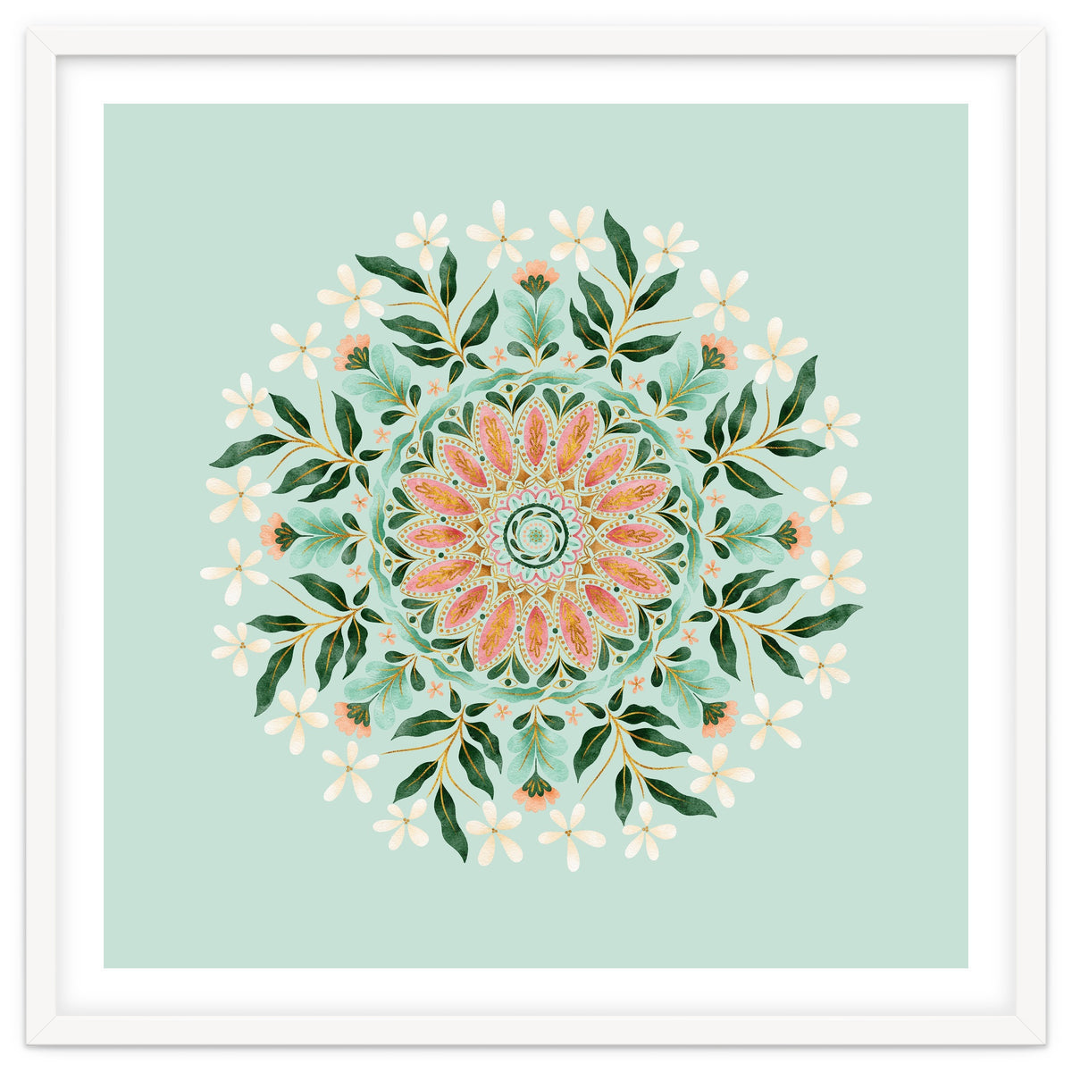 Floral Mandala | Mint Green