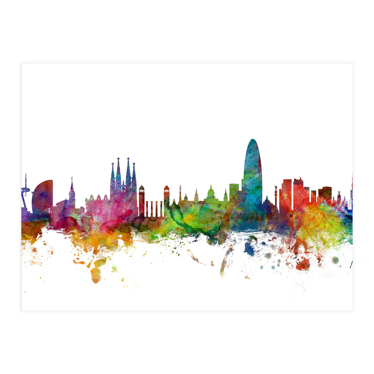 Barcelona Spain Skyline (Print Only)