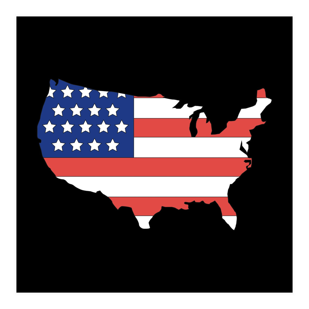 4th Of July, Patriot USA Map (Print Only)