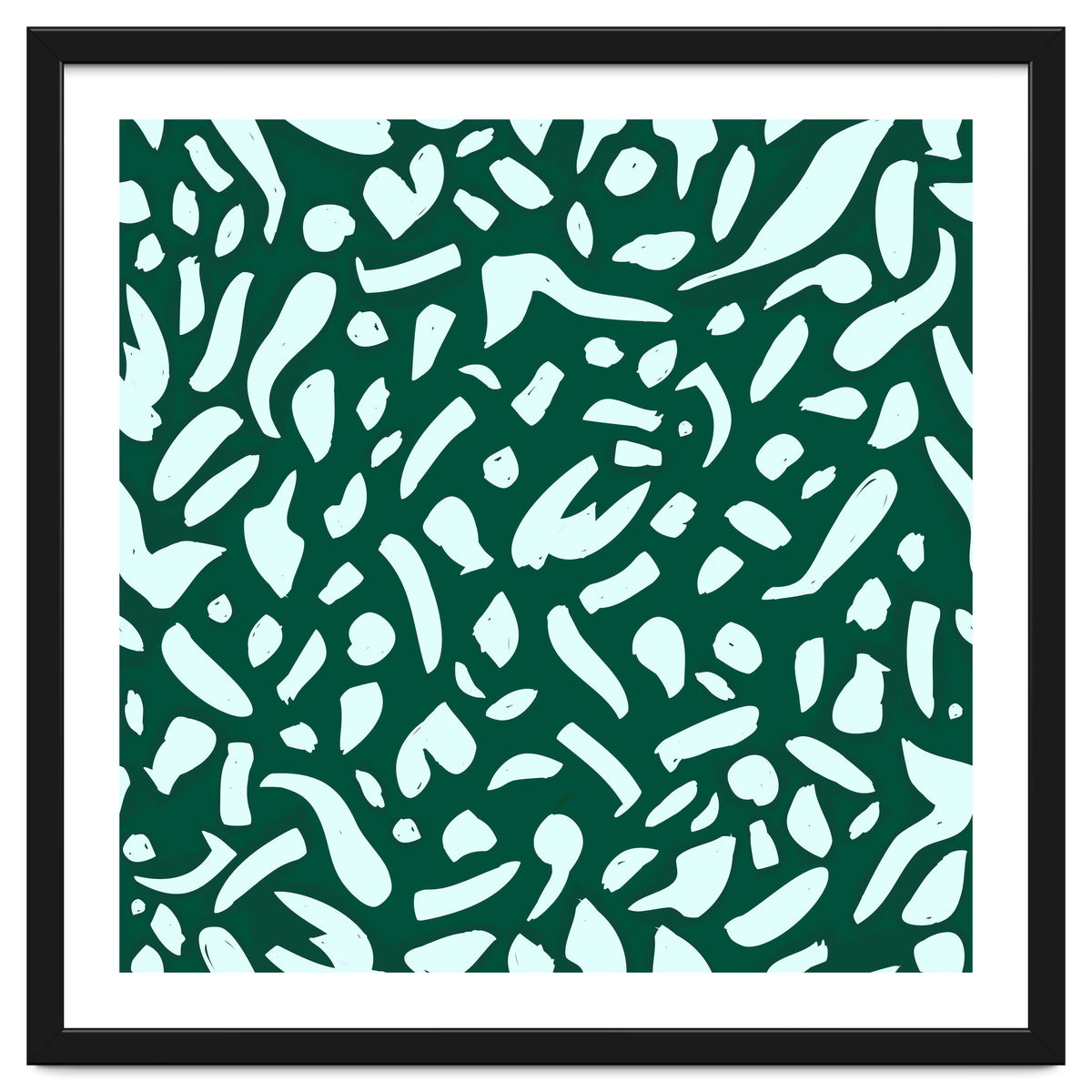 Deep Emrald | Green Terrazzo Pattern | Fun Funky Eclectic Modern Boho Painting