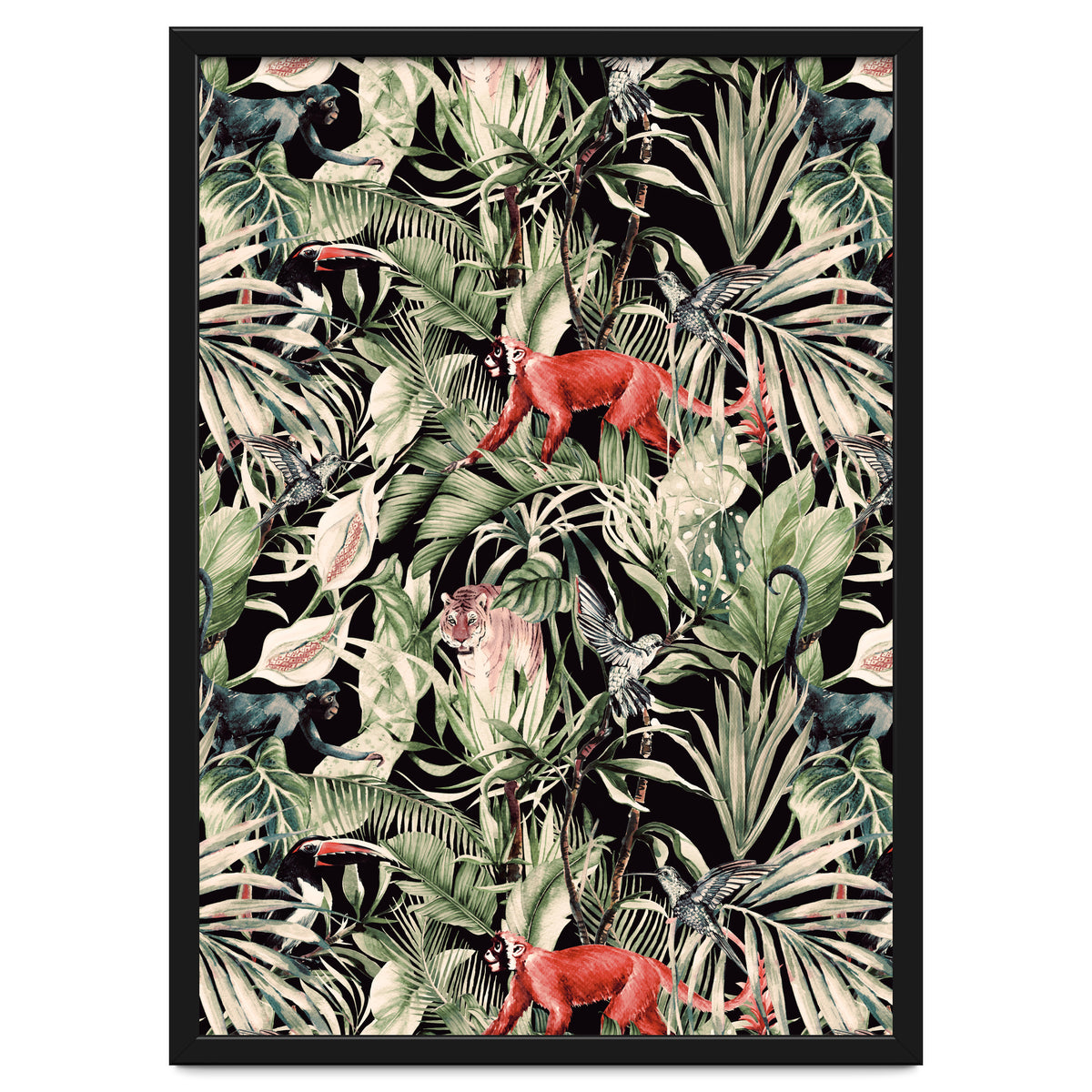 Animals In The Dark Of The Jungle