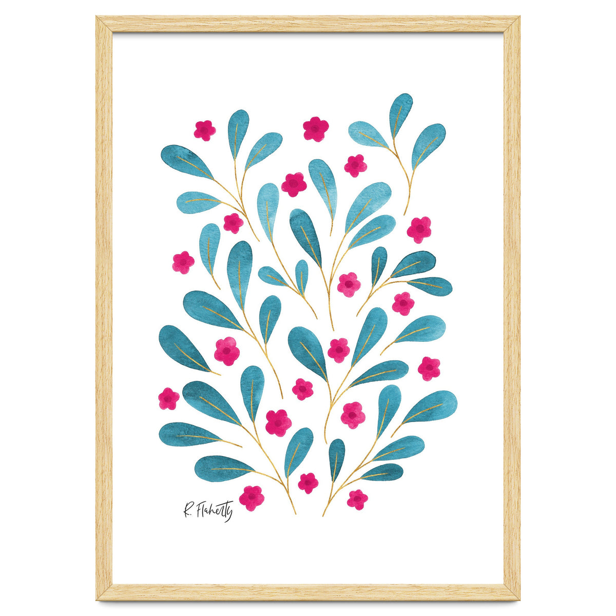 Springtime Floral | Teal and Pink