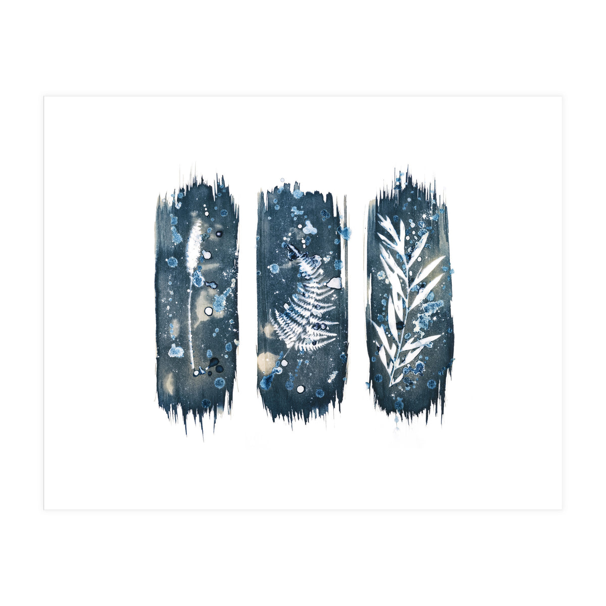 Indigo Blue Botanical Leaves No. 7 (Print Only)