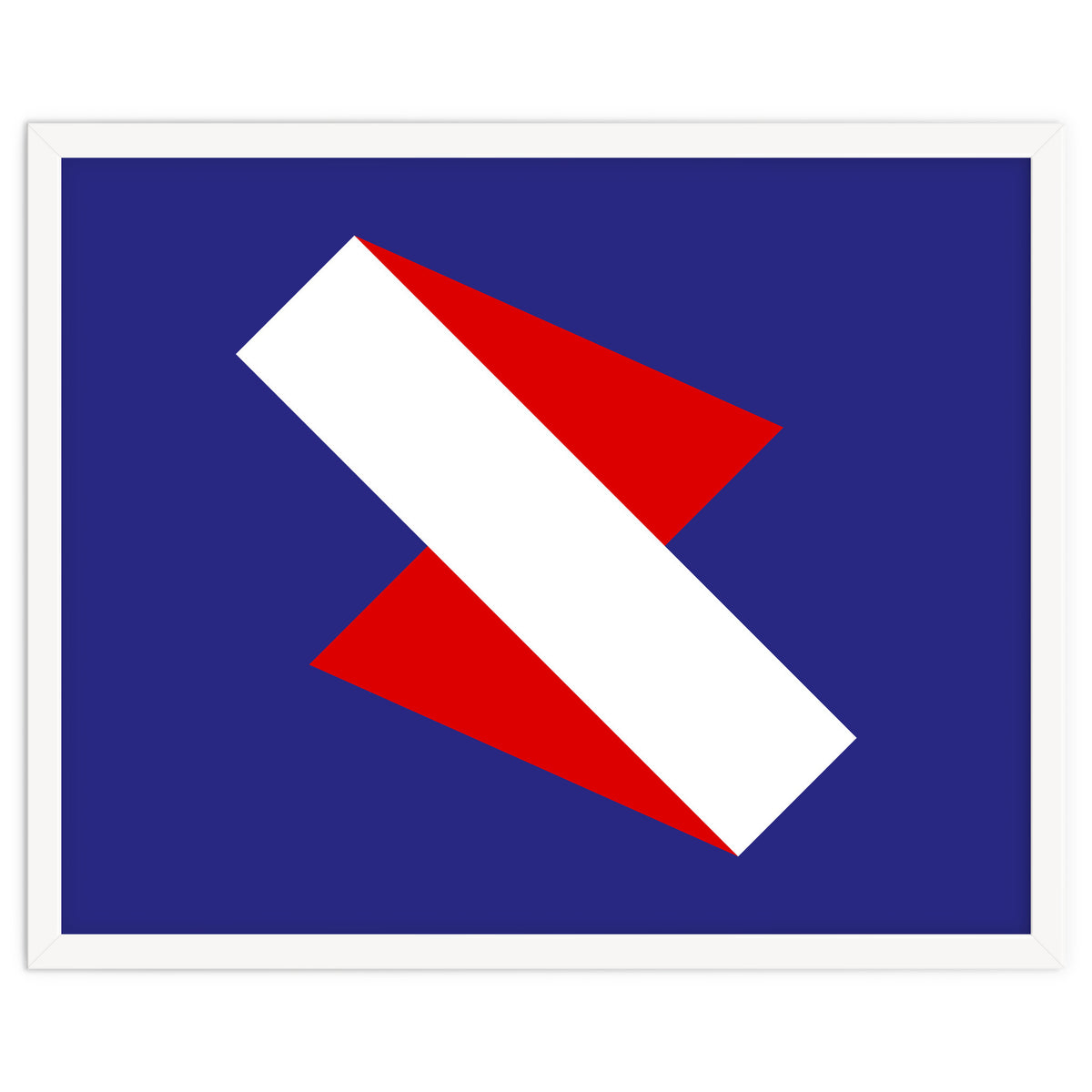 Geometric Shapes No. 68 - red & royal blue