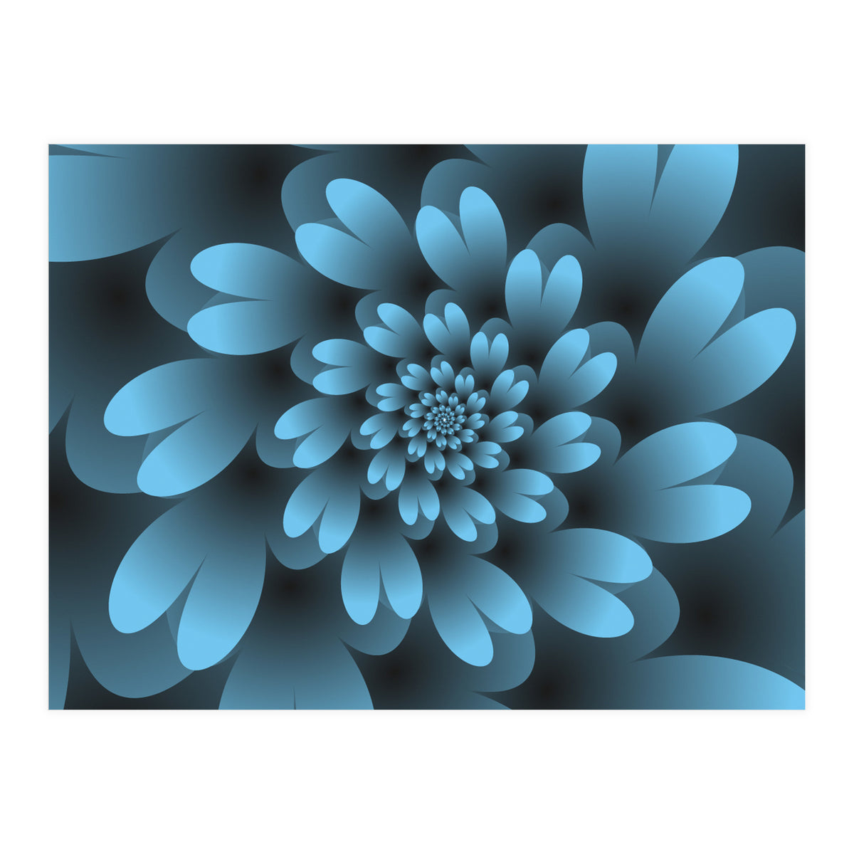 Blue Floral Satin (Print Only)