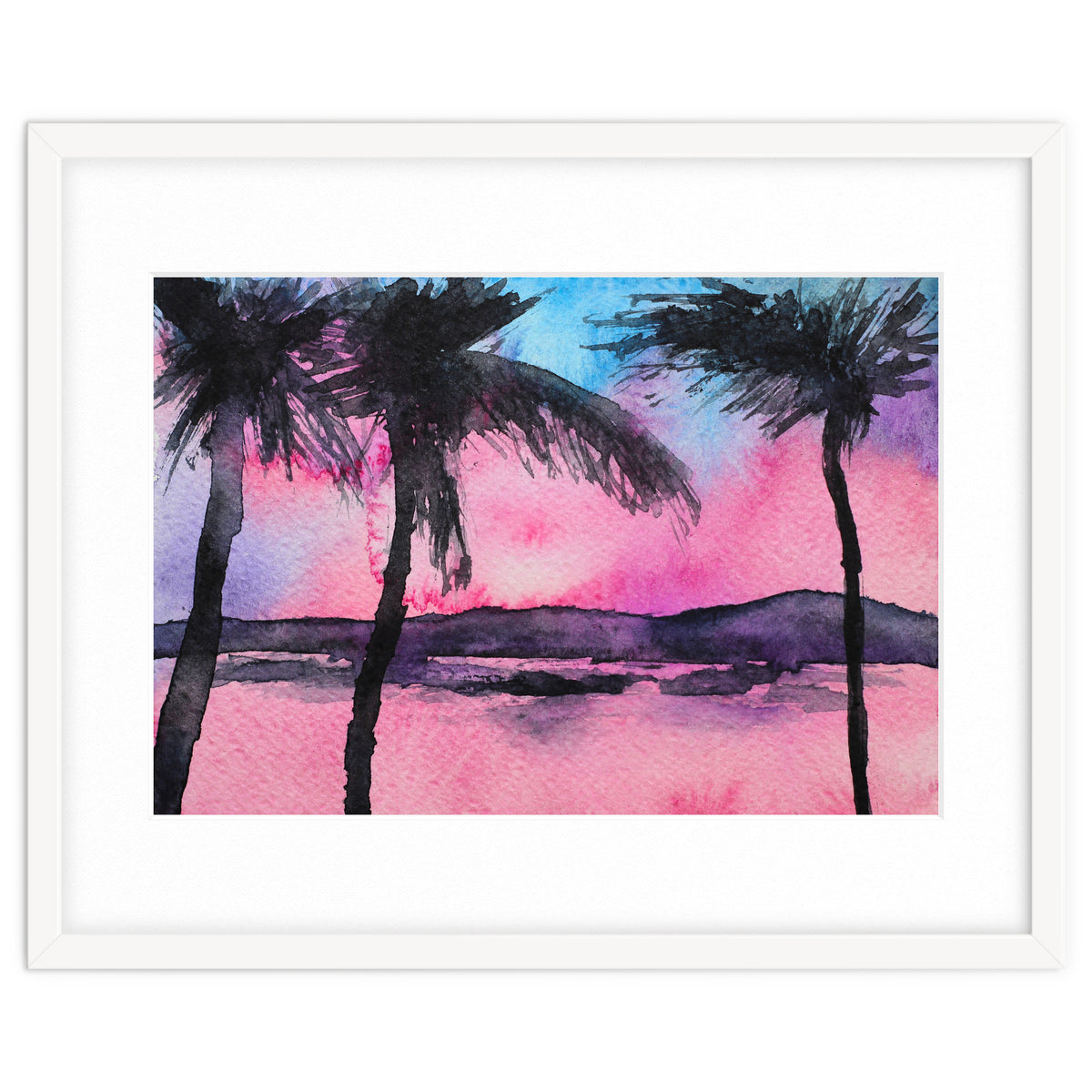 Tropical sunset || watercolor