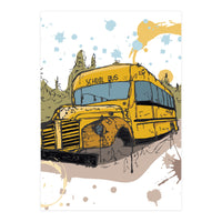 Abandoned school bus sketch (Print Only)