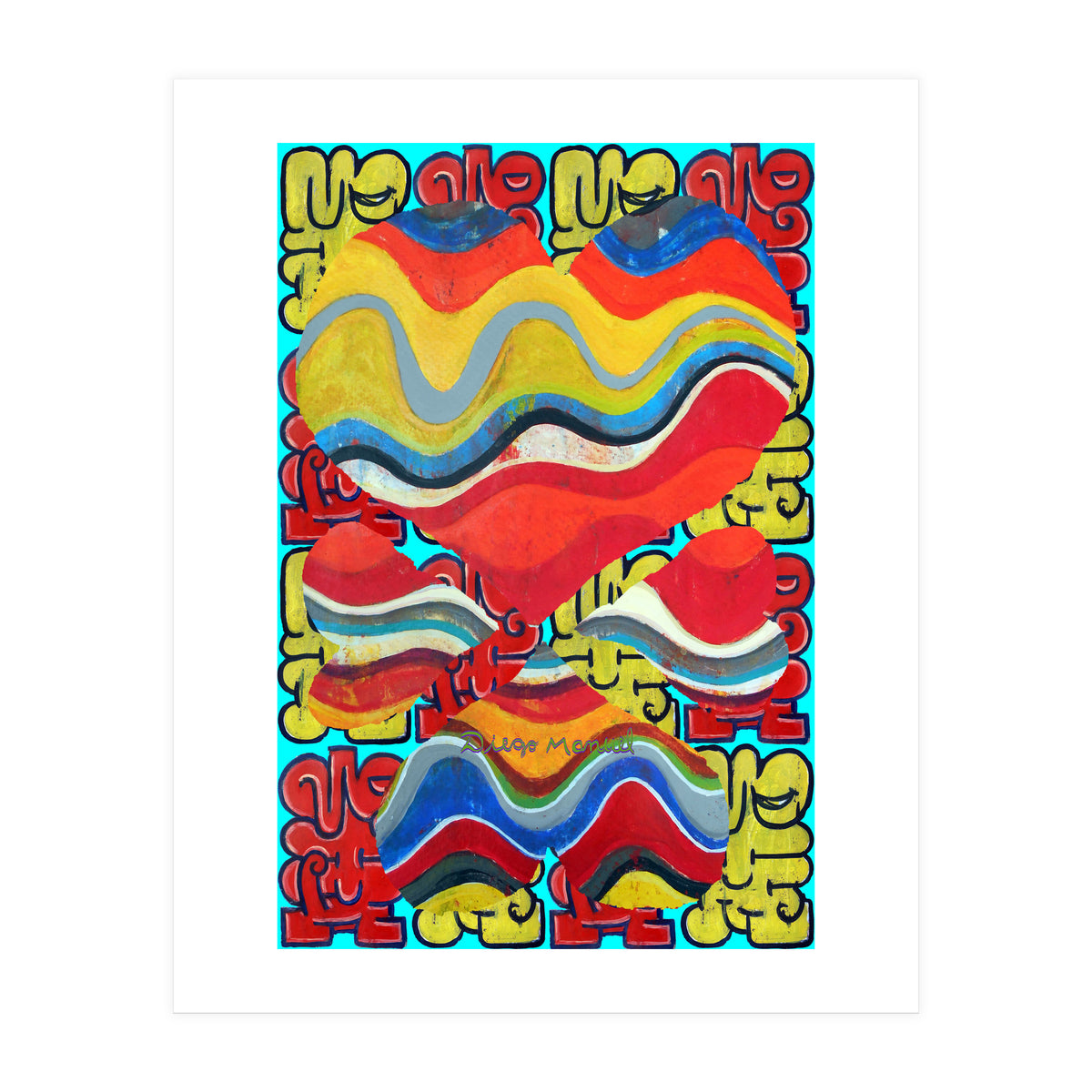 4 Corazones Tapiz 7 (Print Only)