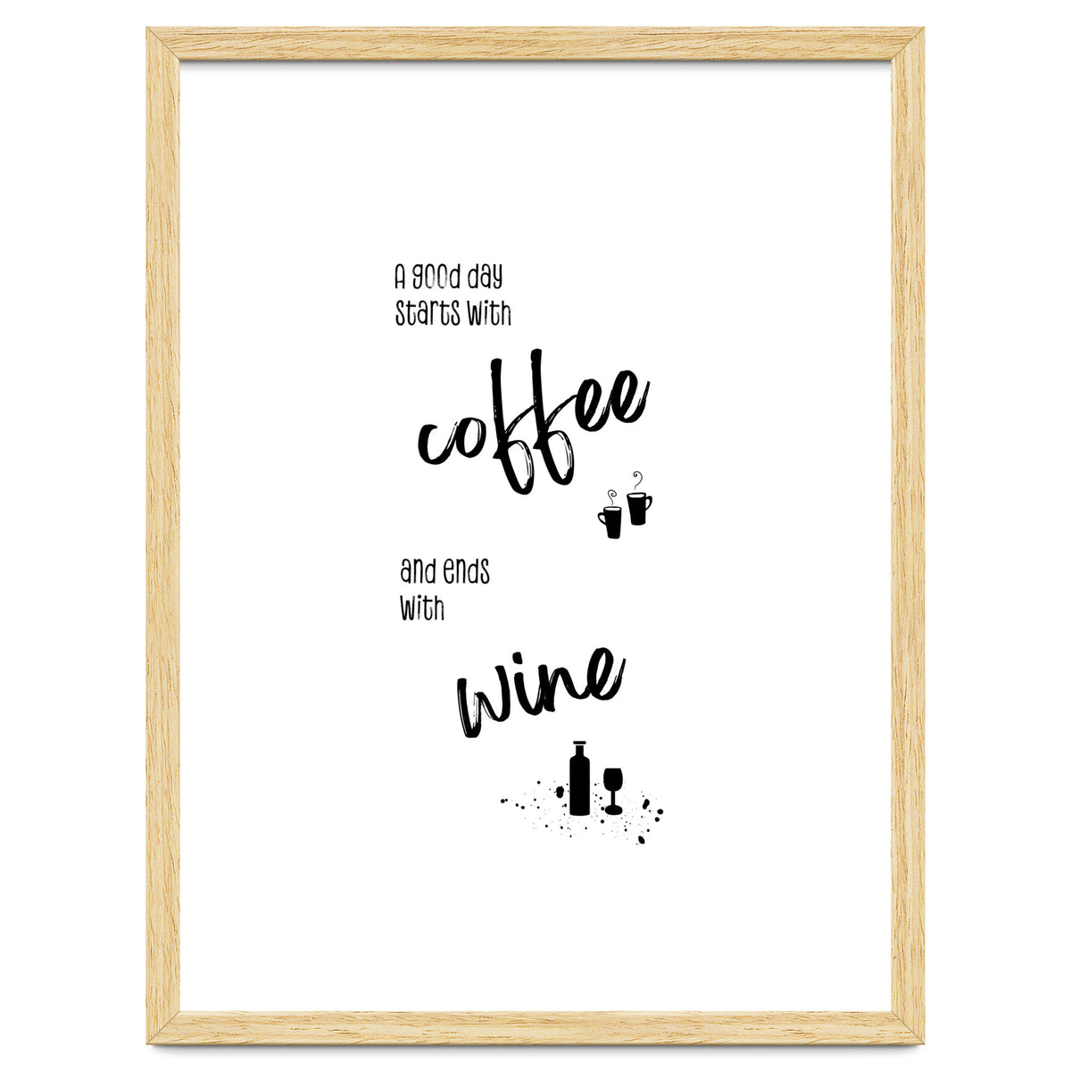 A good day starts with coffee and ends with wine