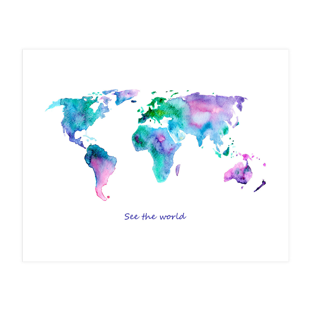 See the world || watercolor (Print Only)