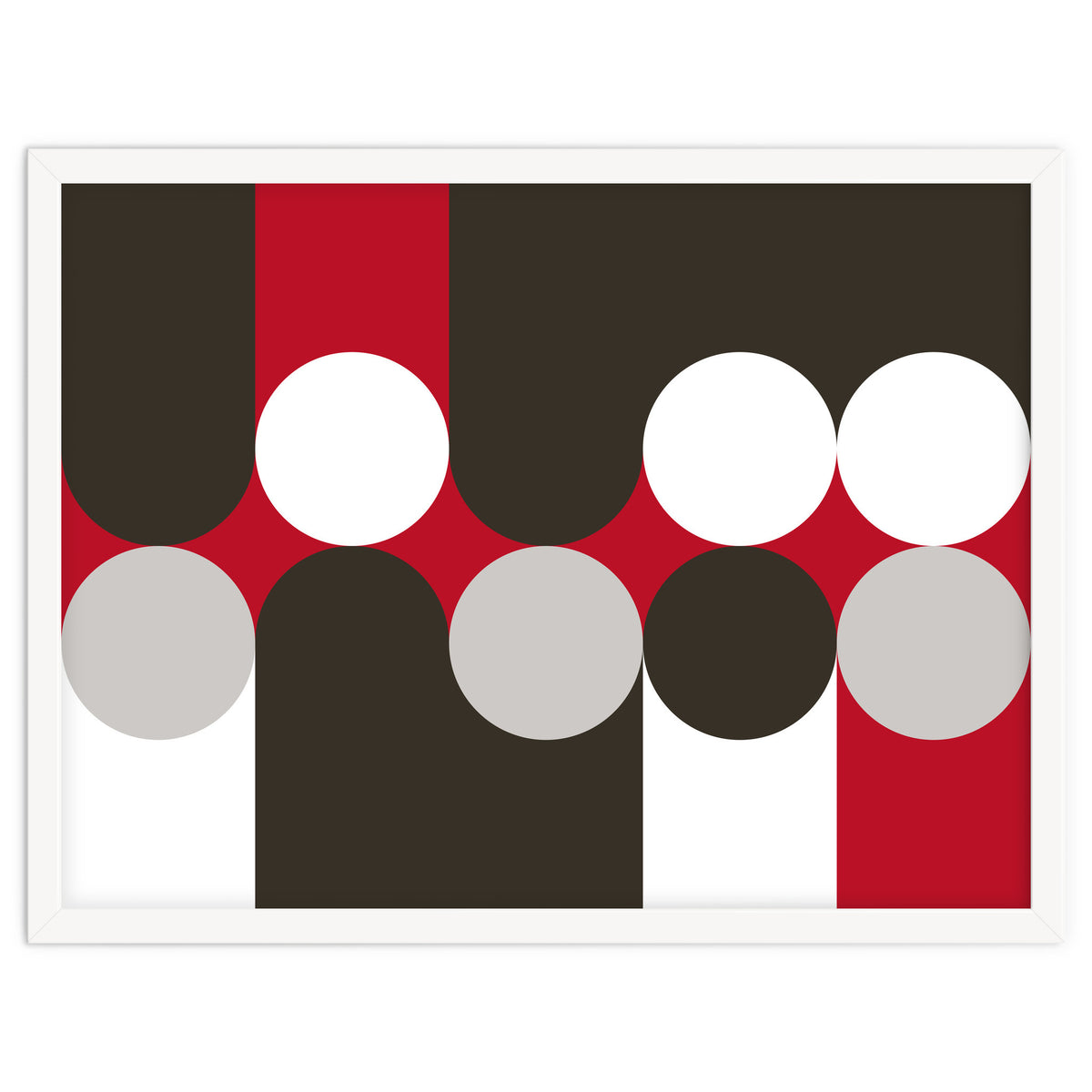 Geometric Shapes No. 33 - brown, red & white
