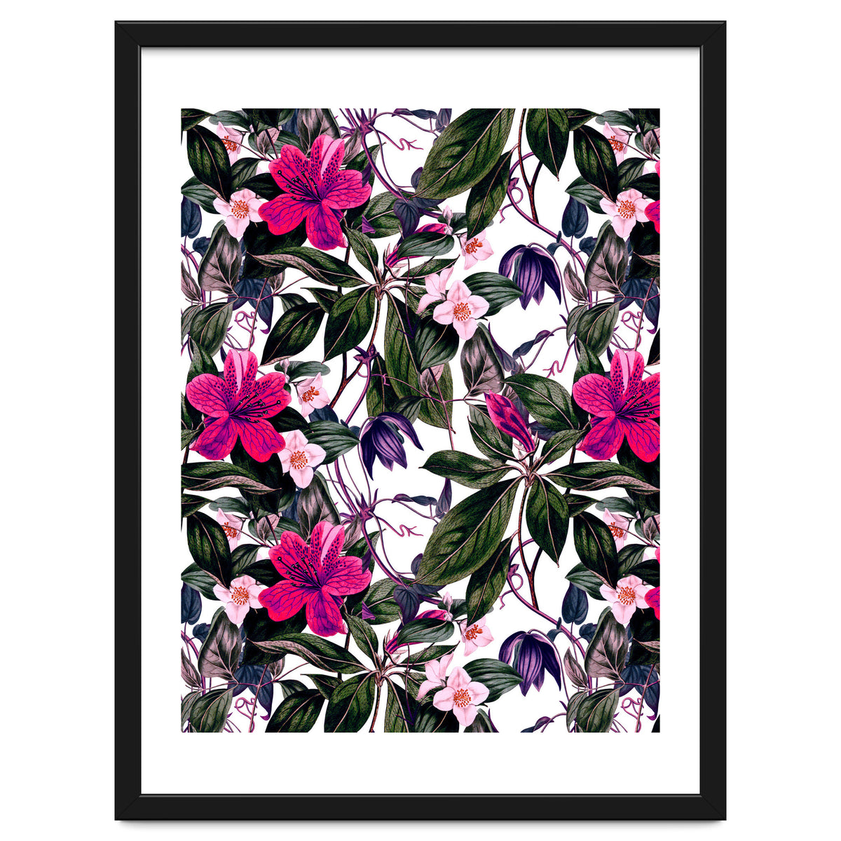 Pattern antique botanical flowers