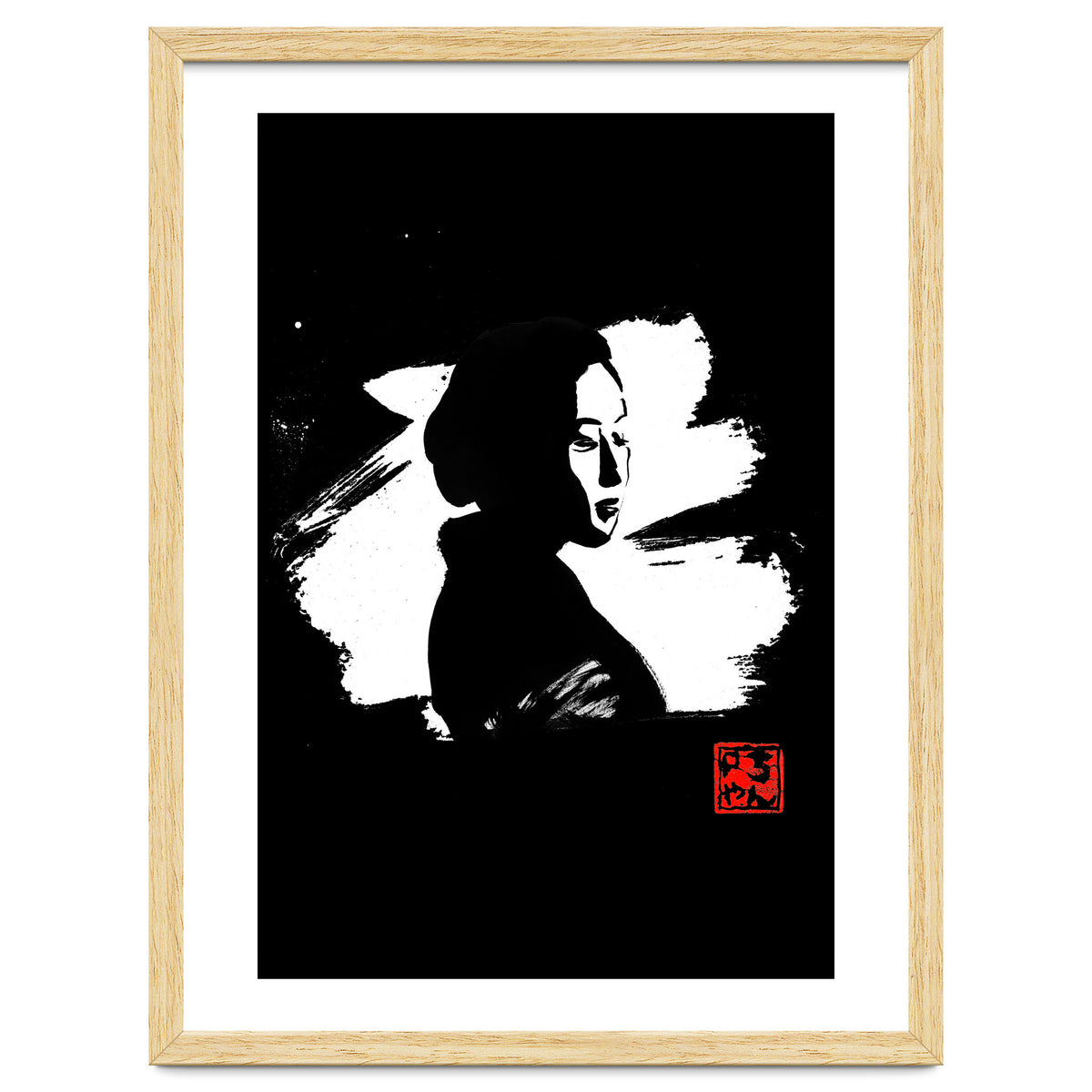 Black gesiha in white