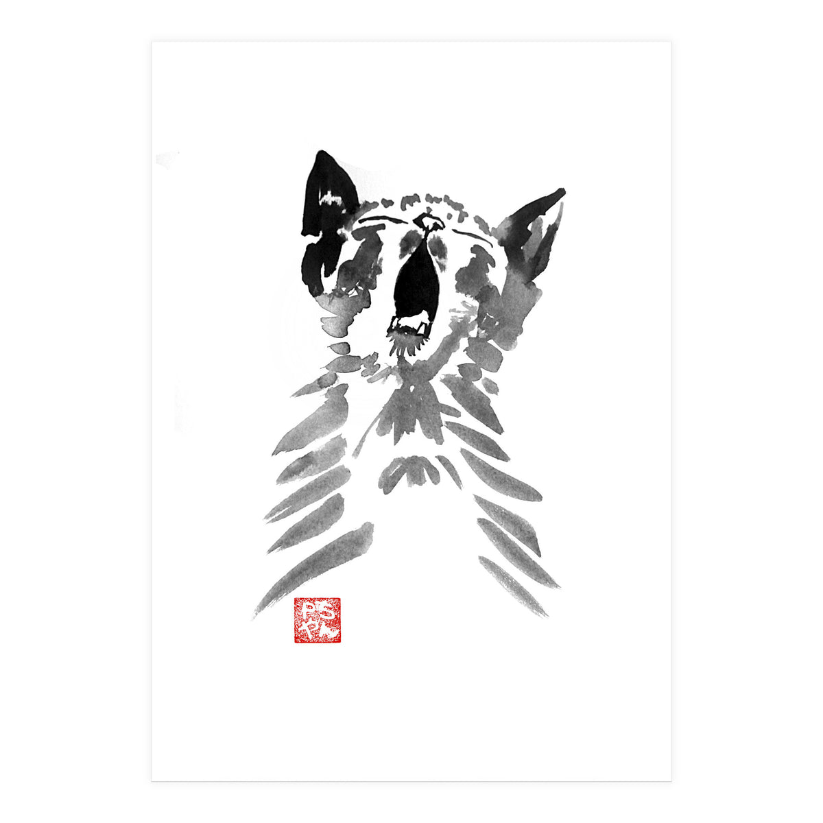 Yawning Cat  (Print Only)