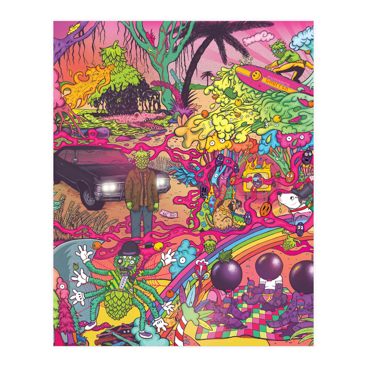 ABBEYDALE BREWERY COLLAB SERIES #2 FULL ILLUSTRATION - THORNBRIDGE, WILDE CHILD, RIDGESIDE, TORRSIDE, BOX SOCIAL, ORA BREWING (Print Only)