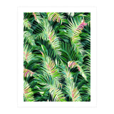 Palm & Peace Art Print, Tropical Botanical Jungle Canvas Print, Nature Painting Plants Forest Poster (Print Only) thumbnail