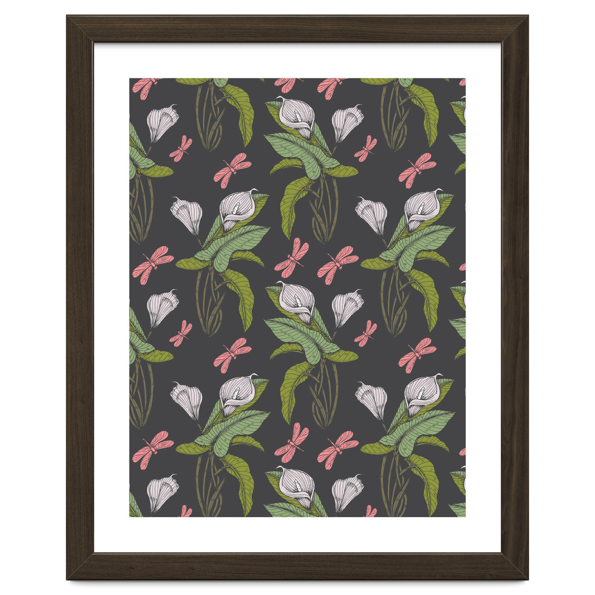 Hand drawn floral dark - 03