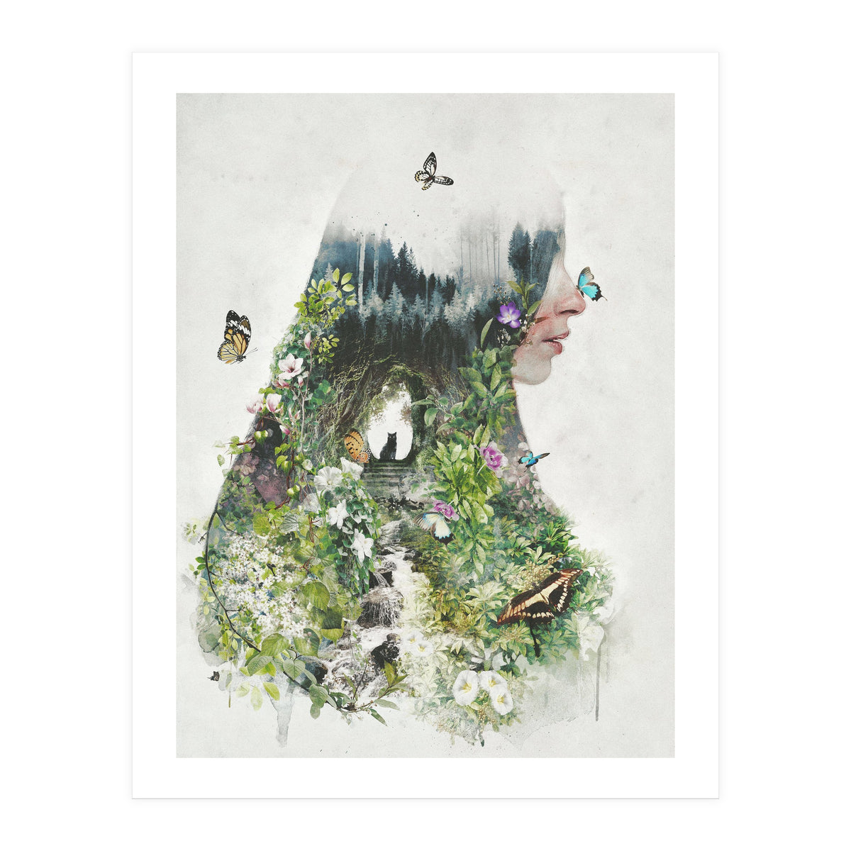 Cat in the Garden (Print Only)