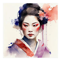 Watercolor Modern Geisha #3 (Print Only)