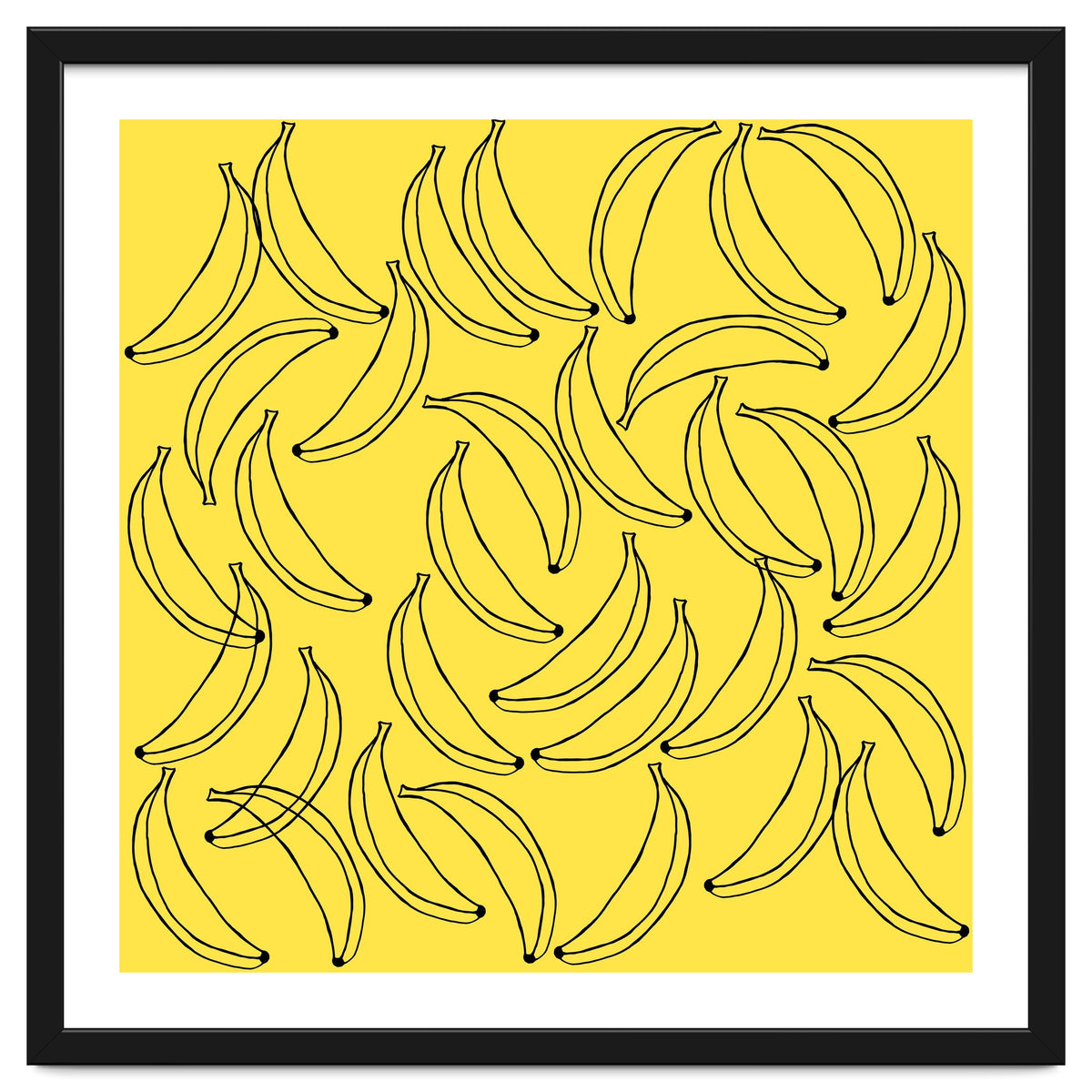 Bananas pattern on yellow background