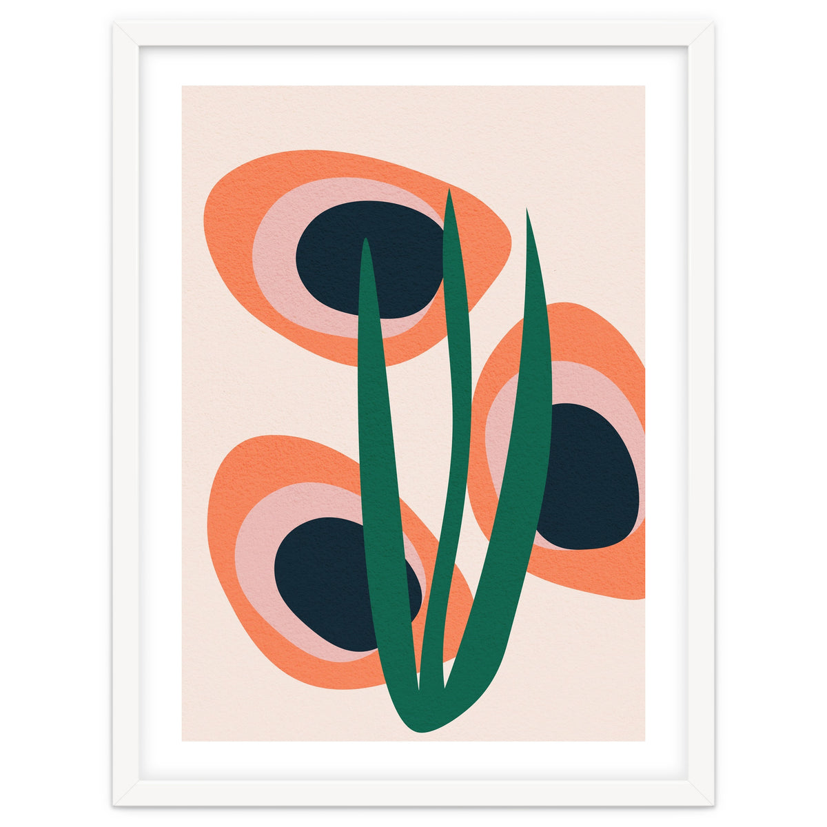 Abstract Mid Century Modern Scandinavian Leaf II
