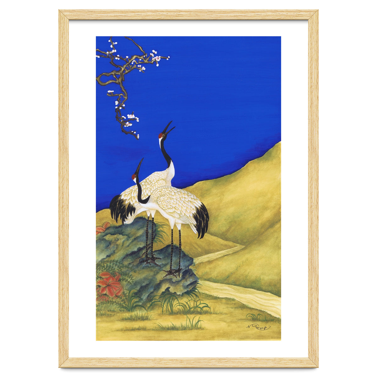 Cranes Under A Cobalt Sky 4