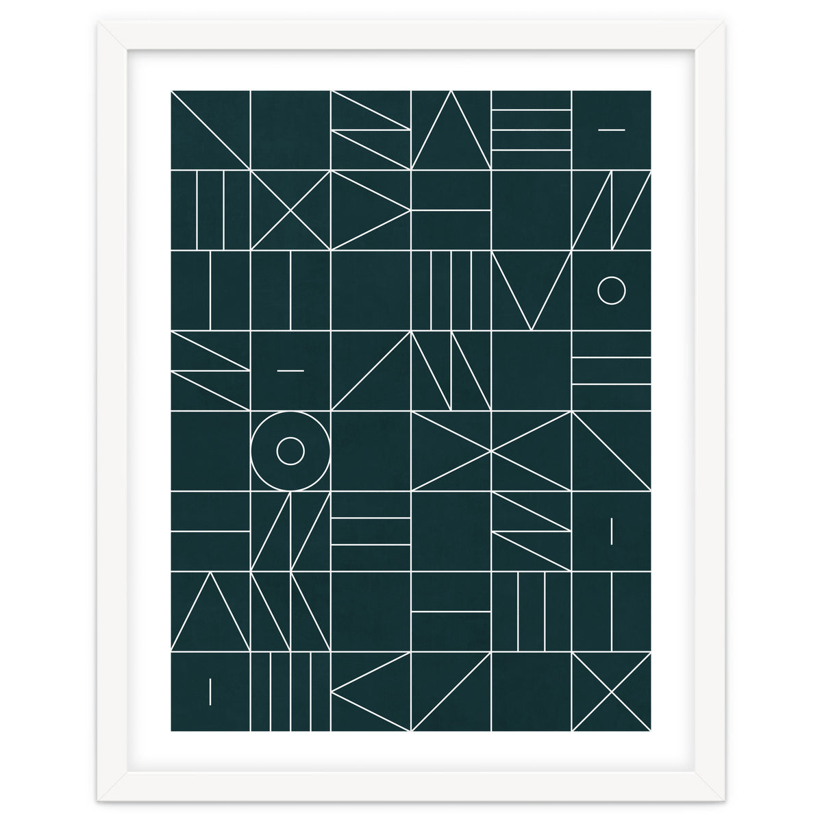 My Favorite Geometric Patterns No.8 - Green Tinted Navy Blue