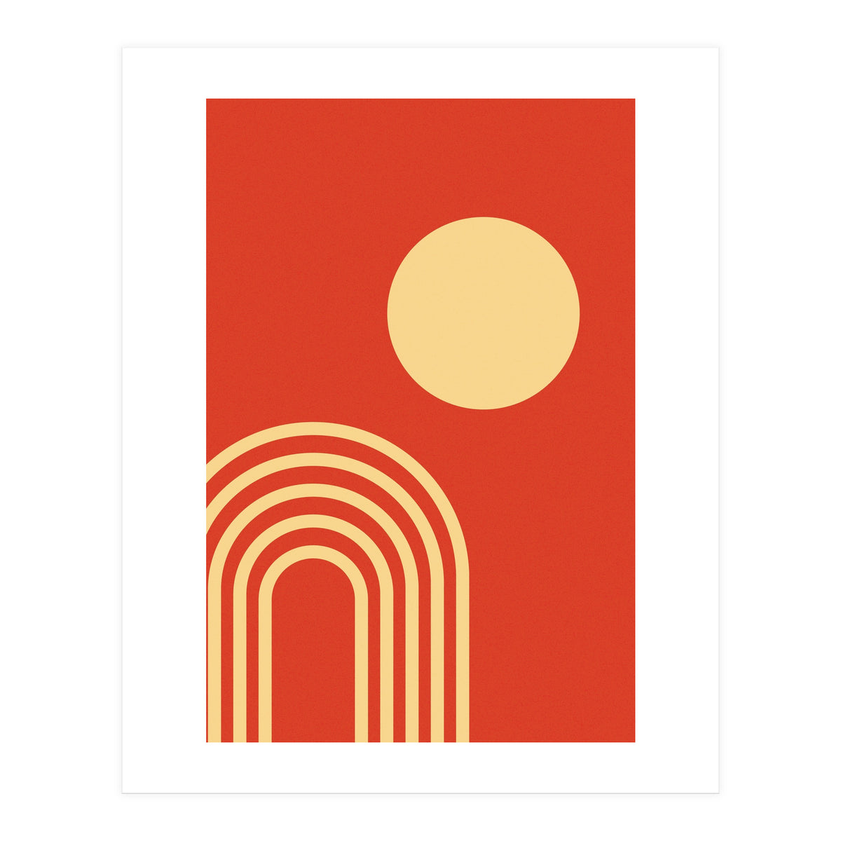 Mid Century Sun and Rainbow Lines (Print Only)