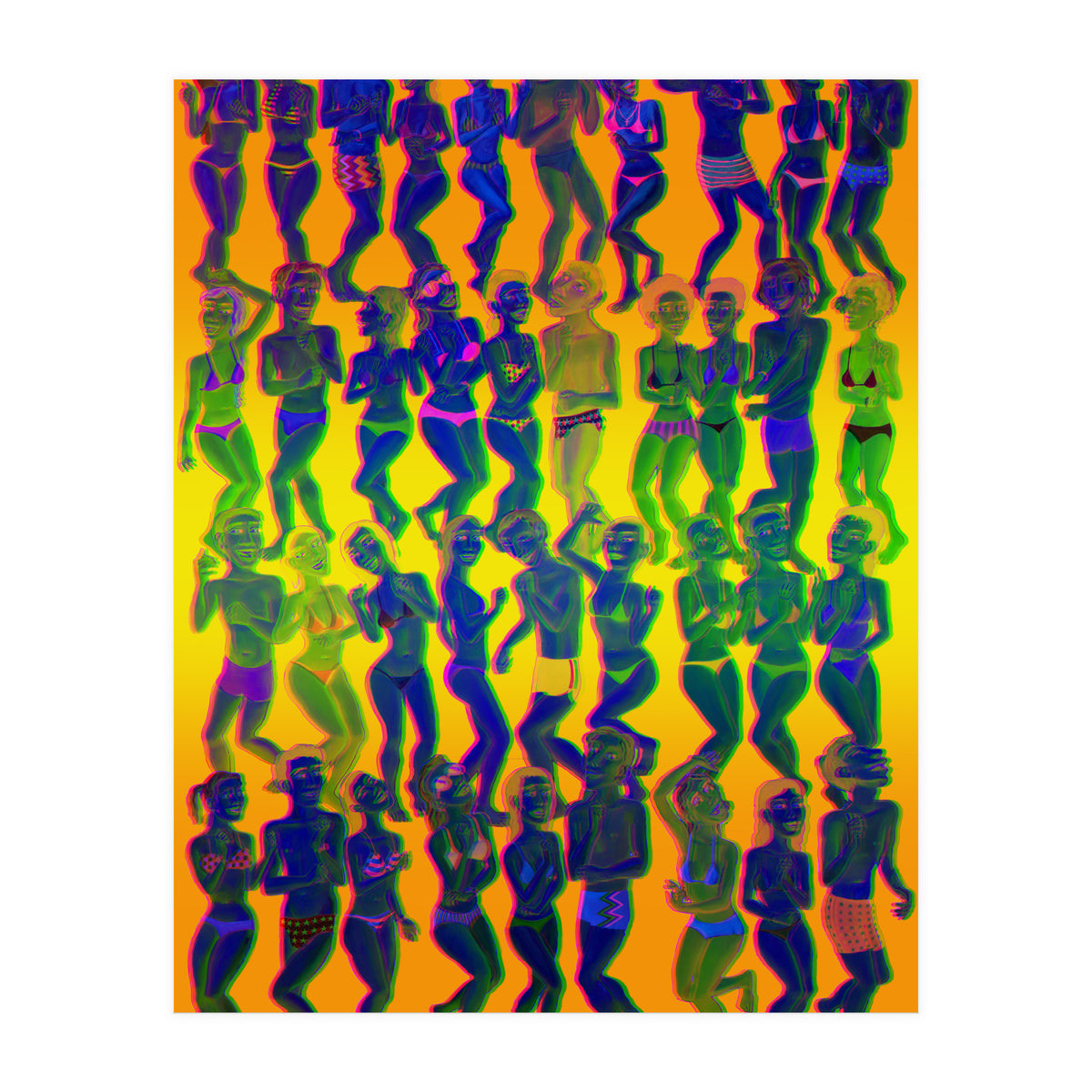Bailando En La Playa 3d 4 (Print Only)