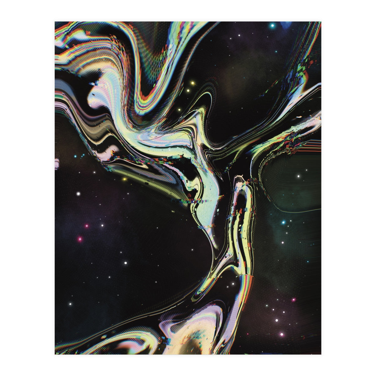Glitch Black Space Nebula (Print Only)
