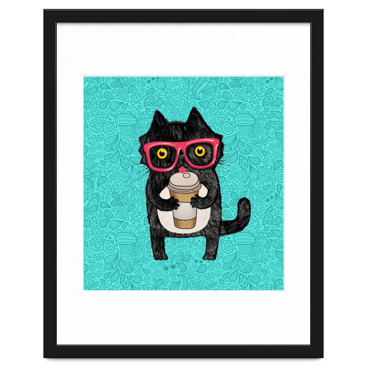 Cute Coffee cat and doodles