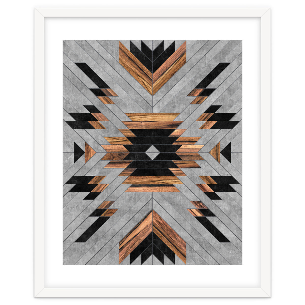 Urban Tribal Pattern No.6 - Aztec - Concrete and Wood