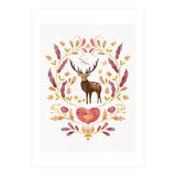 Floral Stag | Earthy Colours (Print Only) thumbnail