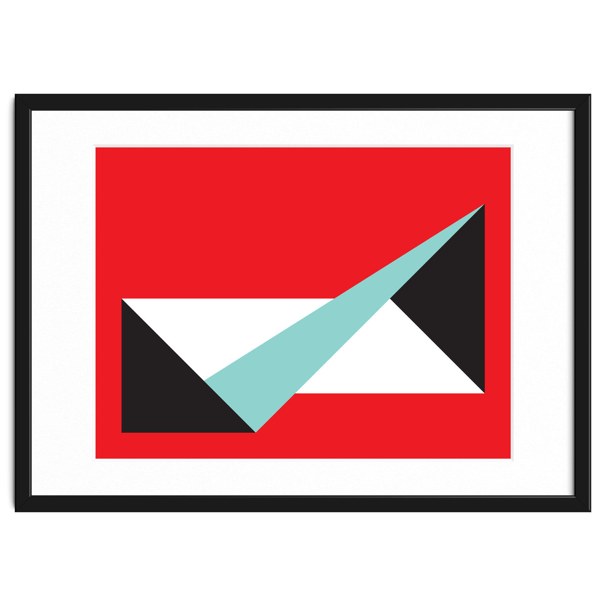 Geometric Shapes No. 49 -  teal, black & red