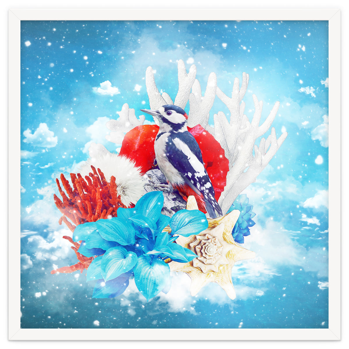 Floral Woodpecker In Winter