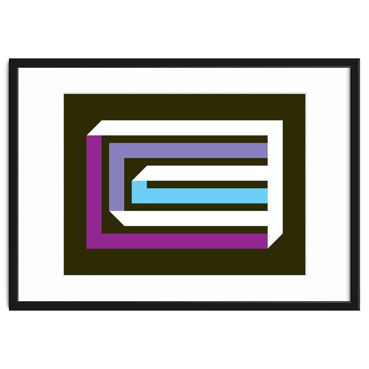 Geometric Shapes No. 35 -  brown, blue & lilac