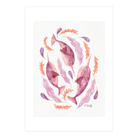 Swirling Narwhals | Pink (Print Only)