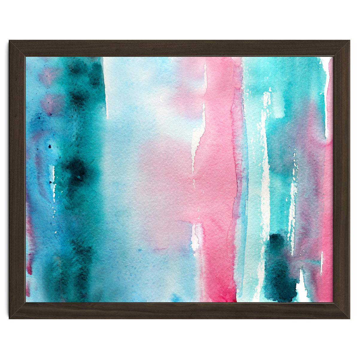 Turquoise love || abstract watercolor