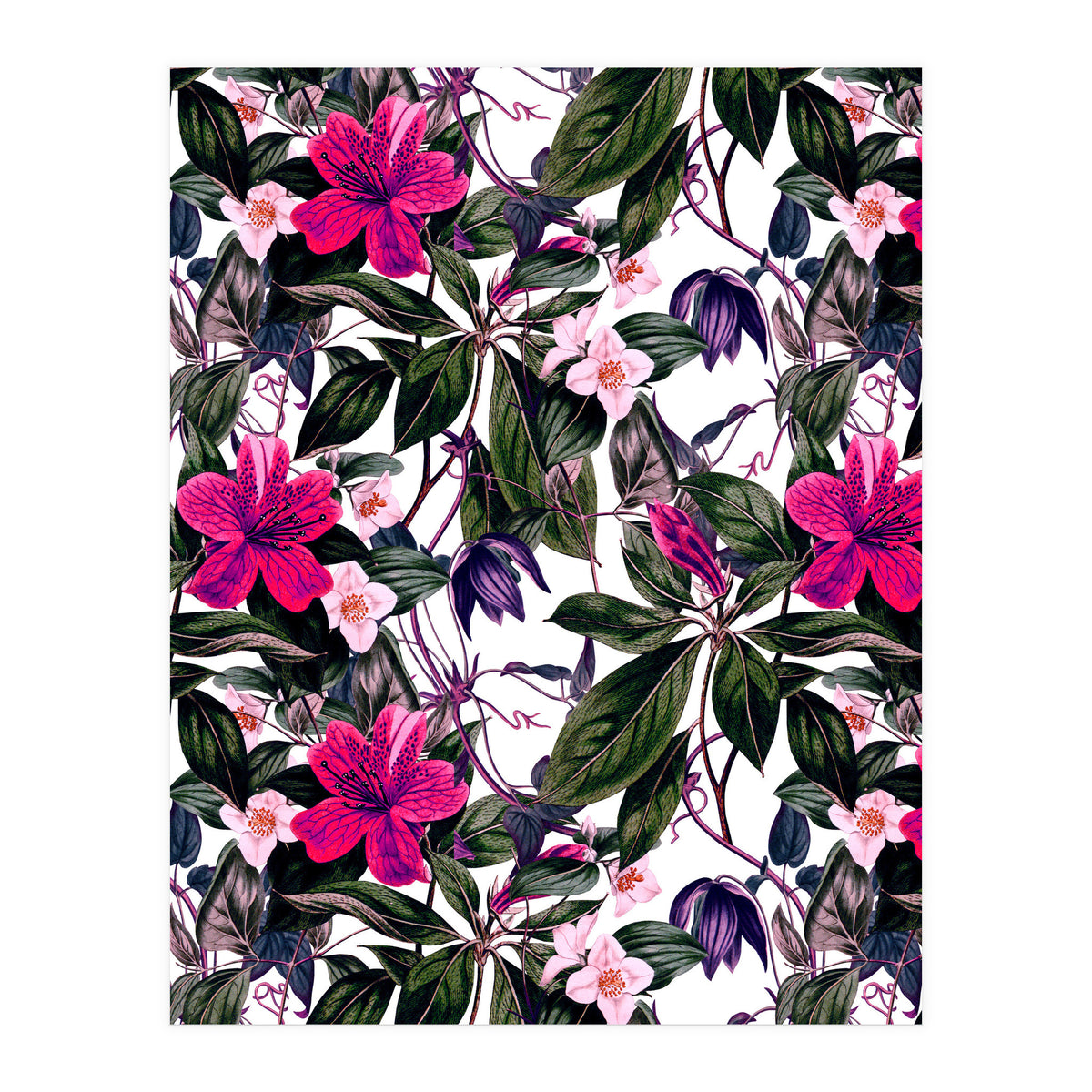 Pattern antique botanical flowers (Print Only)
