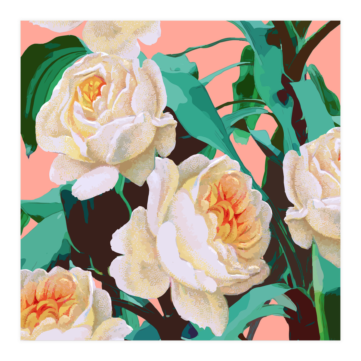 Tropical & White Blossom (Print Only)