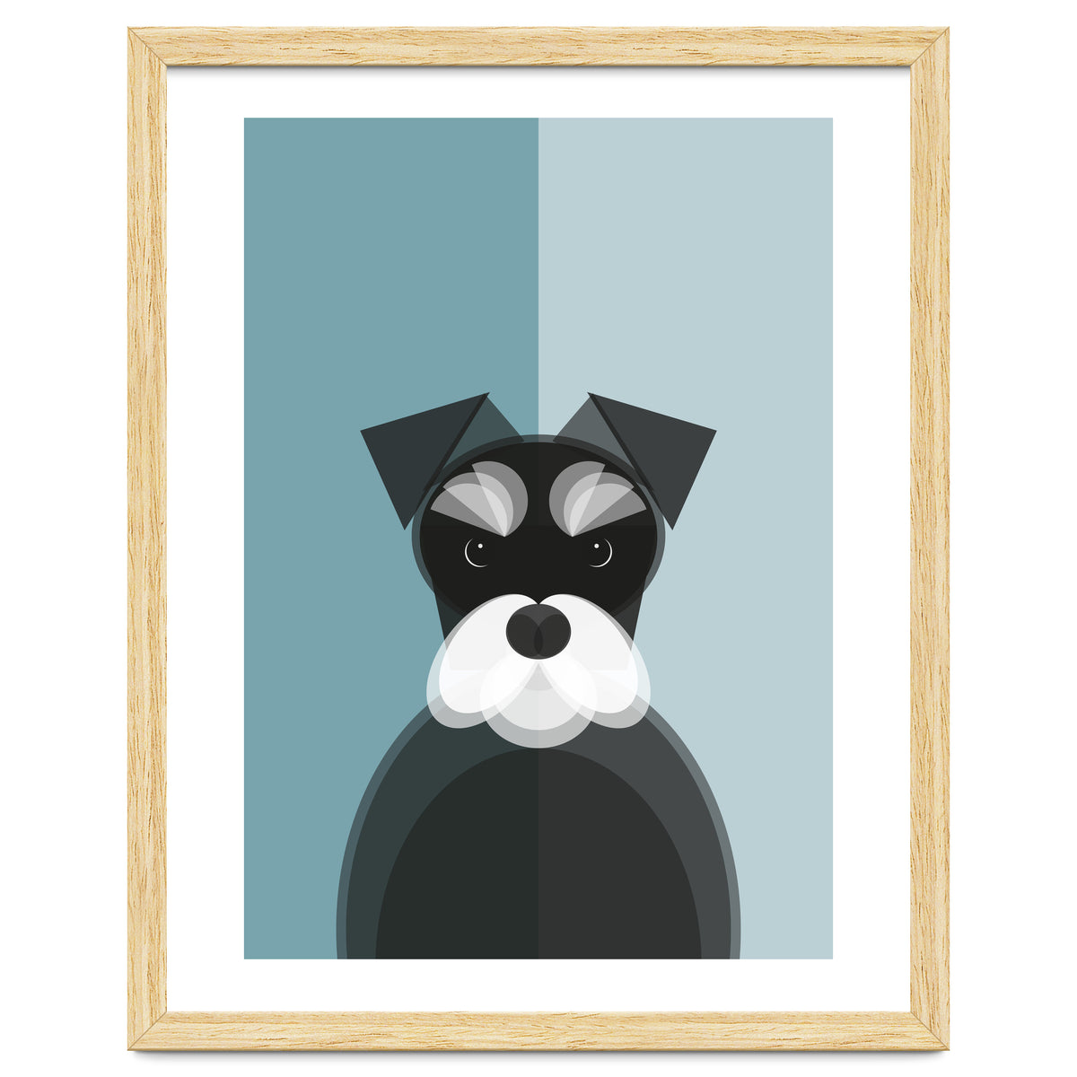 Mid Century Geometric Miniature Schnauzer Dog