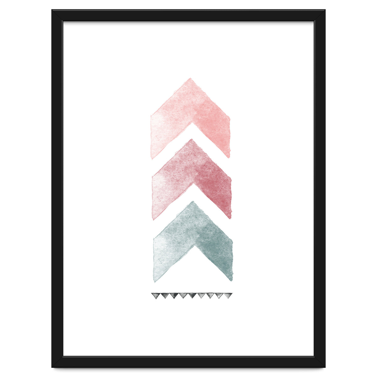 Pink And Blue Watercolor Chevron